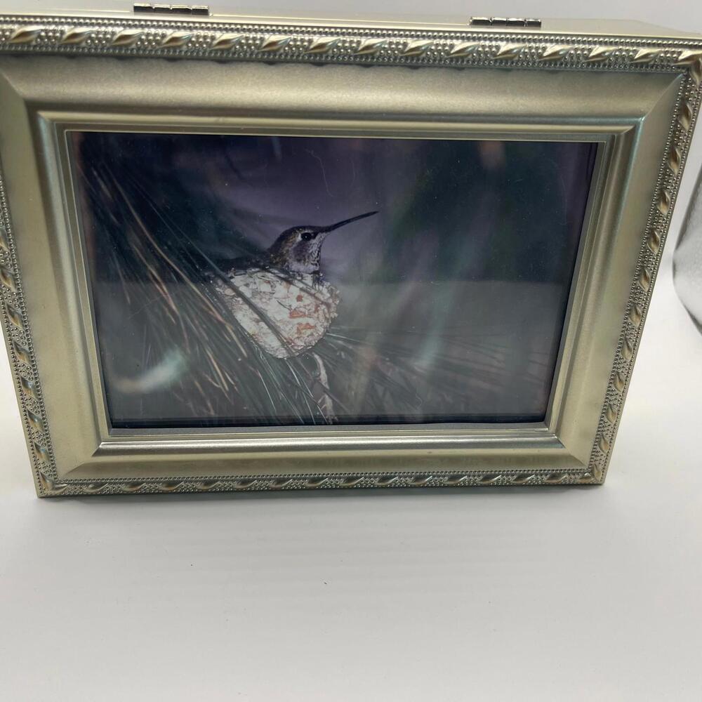 Vintage Picture Frame Porcelain Music Box NWOT 80s